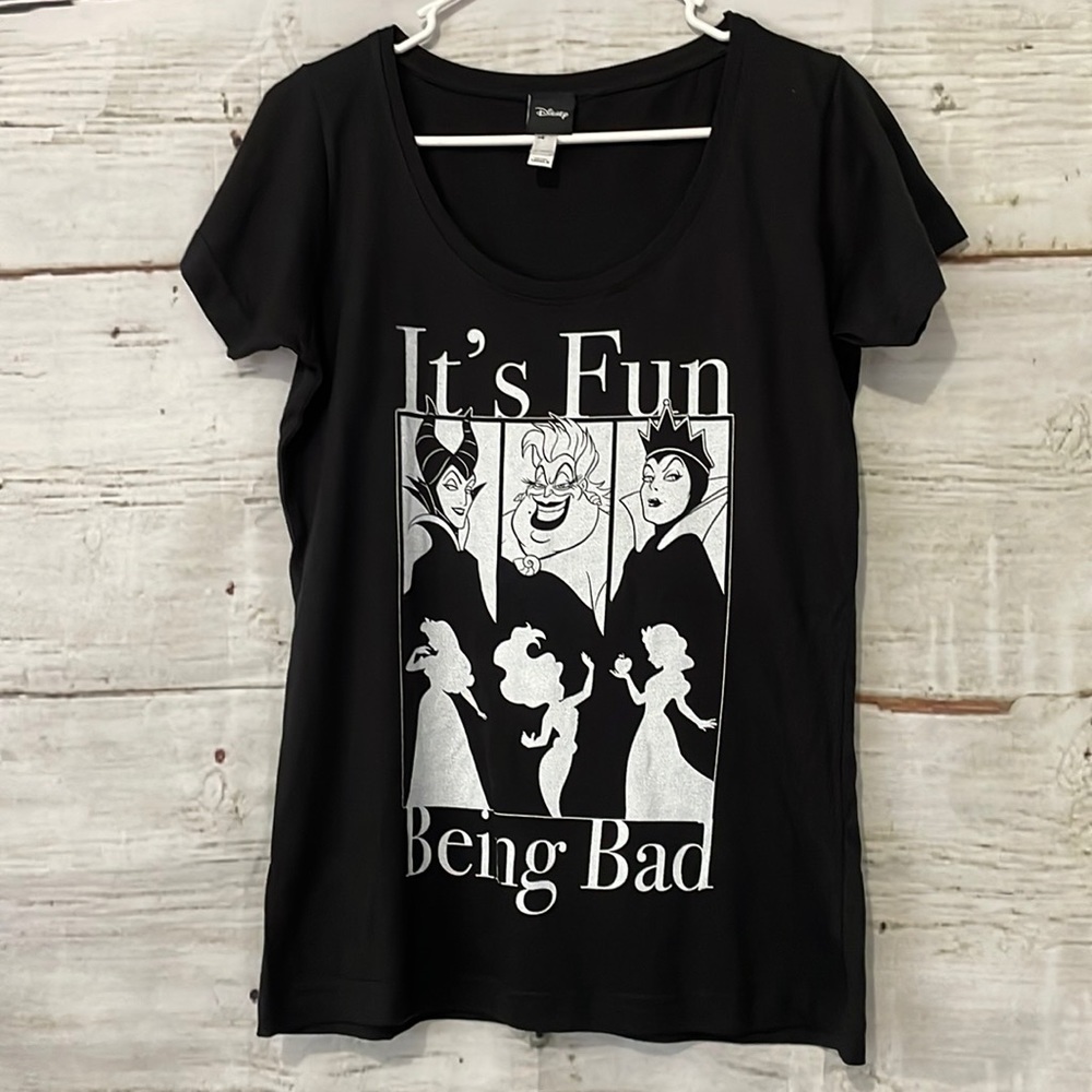 Disney It’s Fun Being Bad Villains Tee Shirt Size Medium Black